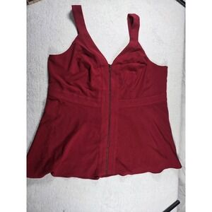 Torrid Size 3 Red Peplum Top Stretch Back Zip Structured Tank 3X 22 24